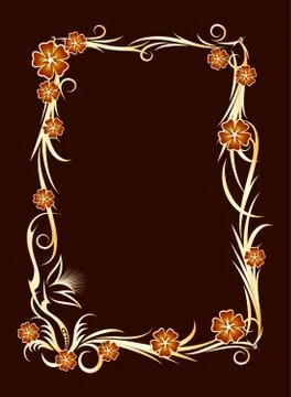 Abstract frame with flowers Stock Illustration