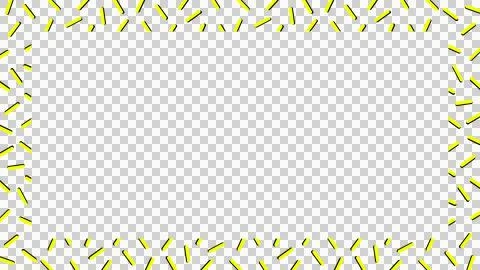 Abstract frame is forming teal rectangle with yellow pills in flat design on Illustrazione stock