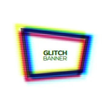Abstract frame with glitch texture. Stock Illustration