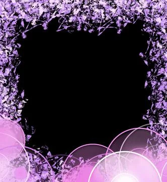 Abstract frame with graphic elements for design. Beautiful delicate purple fr Stock Photos