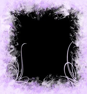 Abstract frame with graphic elements for design. Beautiful delicate purple fr Stock Photos