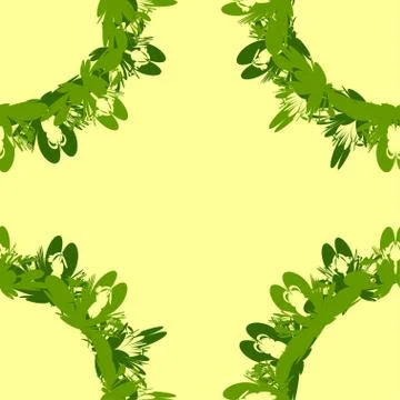 Abstract frame with green wreaths Illustrazione stock