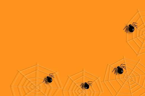 Abstract frame for Halloween with cobwebs, spiders and copy space in trendy Illustrazione stock