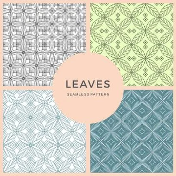Abstract frame leaves pattern background Illustrazione stock