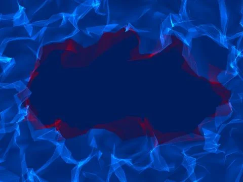 Abstract frame of lines and polygons. Blue background. Digital illustration. 스톡 일러스트