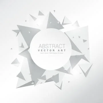 Abstract frame made with 3d triangles in gray color Stock Illustration