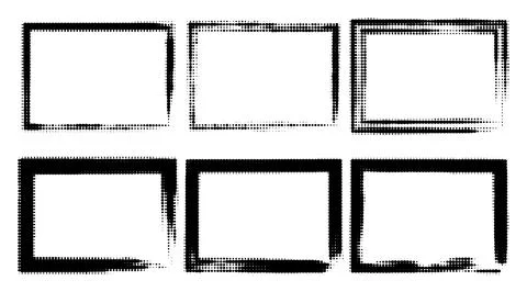 Abstract frame made of halftone dots Stock Illustration
