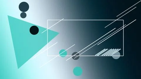 Abstract frame outlines, dots, and a teal triangle shape create a sleek fut.. Stock Illustration