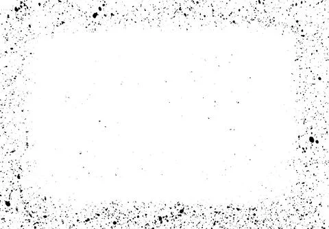 Abstract frame resource with black paint splatter texture, splatter forming.. Stock Illustration