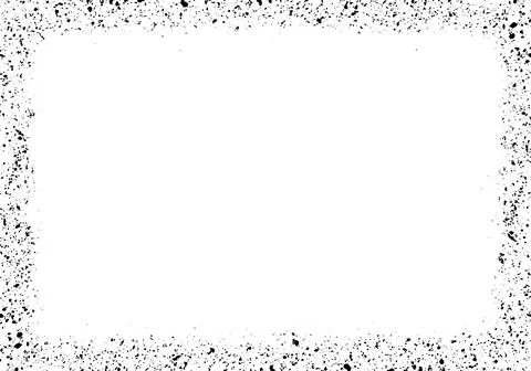 Abstract frame resource with black paint splatter texture, frame shaped spl.. Stock Illustration