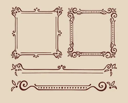 Abstract frame set Stock Illustration