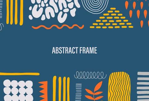 Abstract frame shape design.Template flat element simple form.Hand drawn doodle Stock Illustration