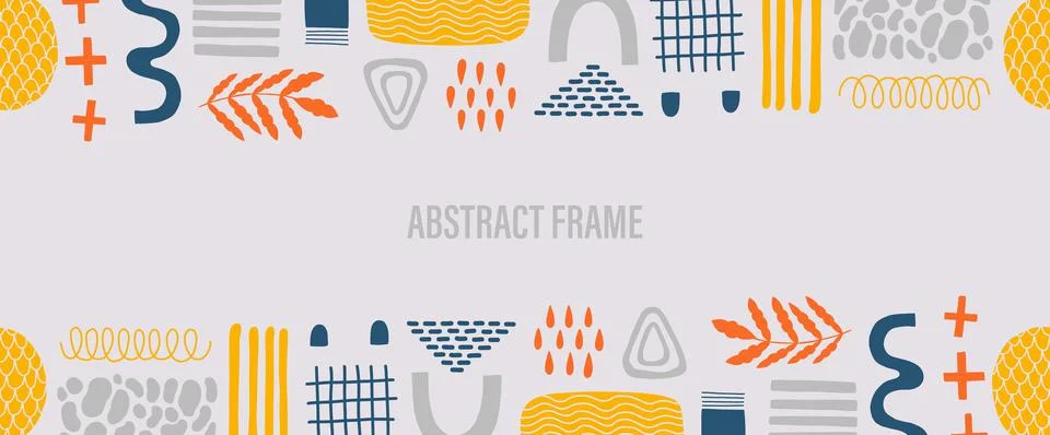 Abstract frame shape design.Template flat element simple form.Hand drawn doodle Stock Illustration