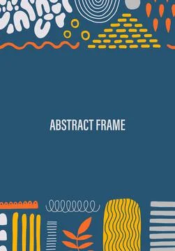 Abstract frame shape design.Template flat element simple form.Hand drawn doodle Stock Illustration
