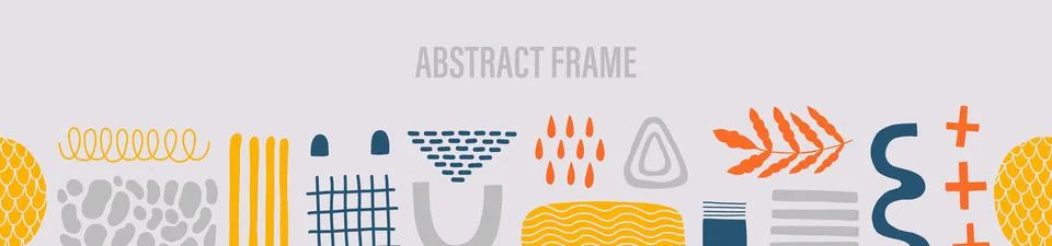 Abstract frame shape design.Template flat element simple form.Hand drawn doodle Stock Illustration