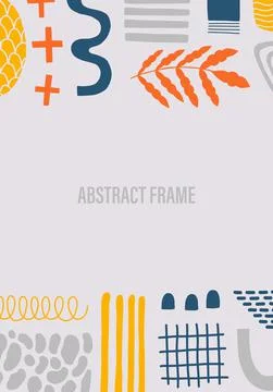 Abstract frame shape design.Template flat element simple form.Hand drawn doodle Stock Illustration
