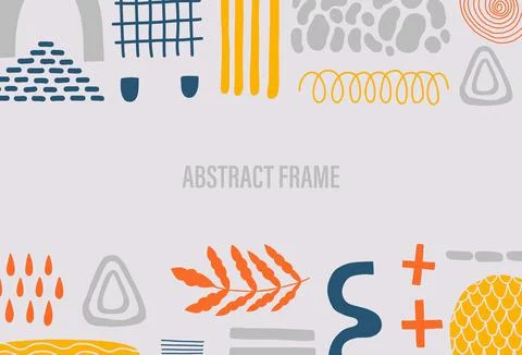 Abstract frame shape design.Template flat element simple form.Hand drawn doodle Stock Illustration