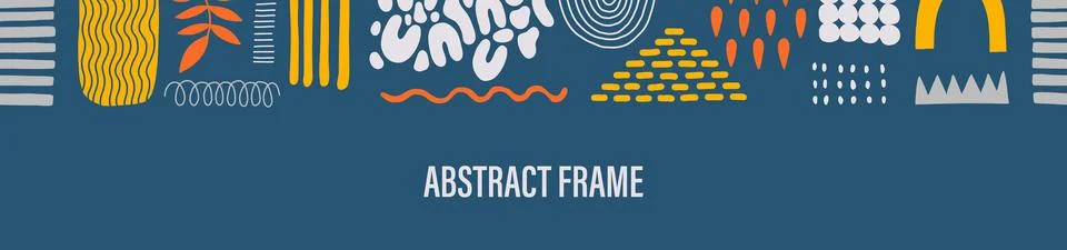Abstract frame shape design.Template flat element simple form.Hand drawn doodle Stock Illustration