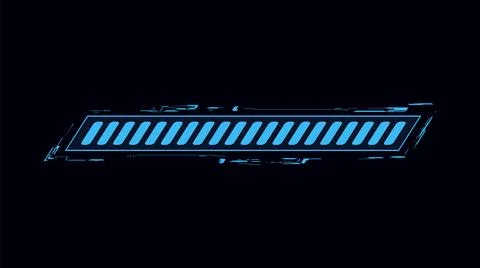 Abstract frame in shape of line, blue futuristic vector illustration. Stock Illustration