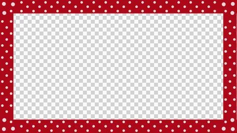 Abstract frame is showing flat red polka dot border with muted teal panel on Illustrazione stock