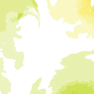 Abstract frame from spots in trendy spring green colors in a watercolor style Stock Illustration