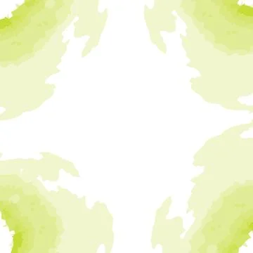 Abstract frame from spots in trendy spring green colors in a watercolor style Stock Illustration