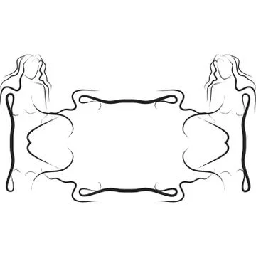 Abstract frame for text decoration made in the form of a sketch Stock Illustration