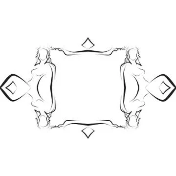 Abstract frame for text decoration made in the form of a sketch Stock Illustration