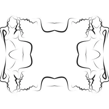 Abstract frame for text decoration made in the form of a sketch Stock Illustration