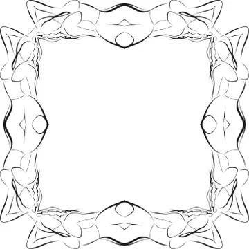 Abstract frame for text decoration made in the form of a sketch Stock Illustration
