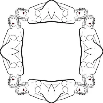 Abstract frame for text decoration made in the form of a sketch Illustrazione stock