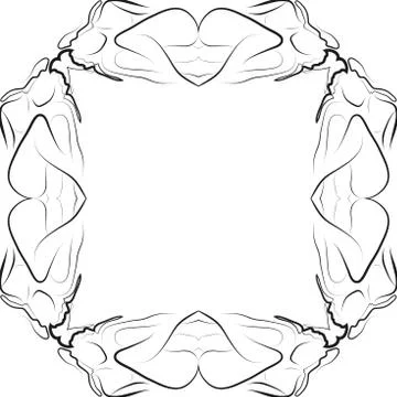 Abstract frame for text decoration made in the form of a sketch Illustrazione stock