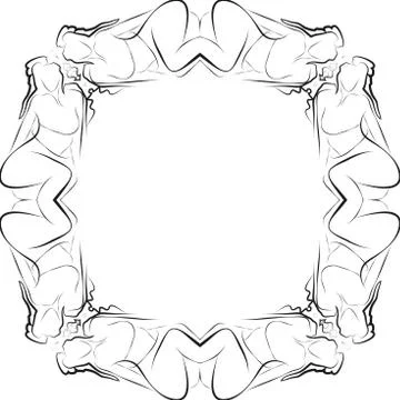 Abstract frame for text decoration made in the form of a sketch Stock Illustration