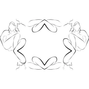 Abstract frame for text decoration made in the form of a sketch Stock Illustration