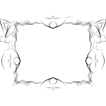Abstract frame for text decoration made in the form of a sketch Illustrazione stock