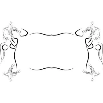 Abstract frame for text decoration made in the form of a sketch Stock Illustration