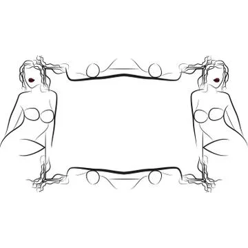 Abstract frame for text decoration made in the form of a sketch Stock Illustration