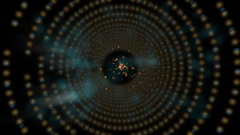 Abstract frame tunnel of spiral of small dollar icons in zoom in motion on black Stock Footage 126709767