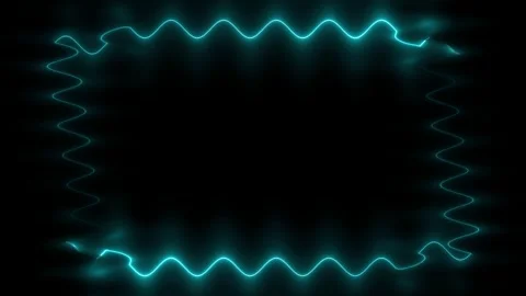 Abstract Frame with Turquoise Neon Lights on a Black Background Stock Footage 284397190