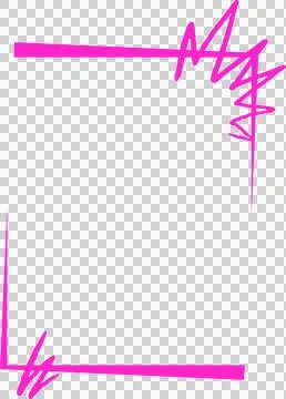 Abstract frame is using freehand lines, featuring magenta scribble corners on Illustrazione stock