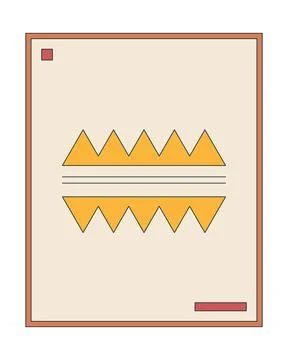 Abstract framed geometric wall art 2D cartoon object Stock Illustration