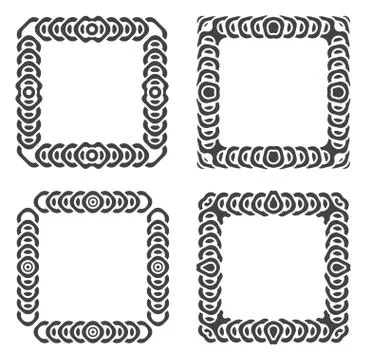 Abstract frames grayscale set Stock Illustration