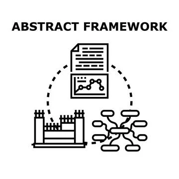 Abstract framework developing business analysis and strategy process 库存插图