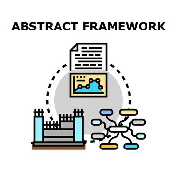 Abstract framework developing business analysis and strategy process Stock Illustration
