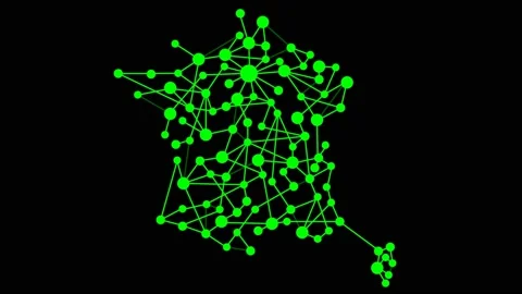 Abstract french network with map and link Stock Footage 139560801