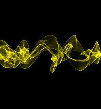 Abstract frequency waves. A stream of smoke. A pattern of sound waves on a bl Stock Photos