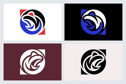Abstract Frog Logo Design Set Illustrazione stock