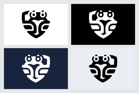 Abstract Frog Logo Icon Vector Design Set Illustrazione stock