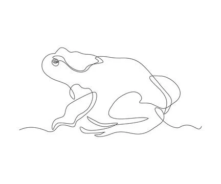 Abstract frog, tree frog, Toad Continuous One Line Drawing Stock Illustration