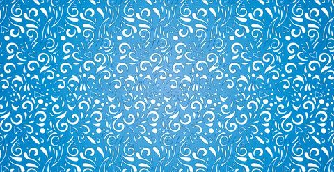 Abstract frosty patterns, panoramic blue and white web pattern background - V Stock Illustration